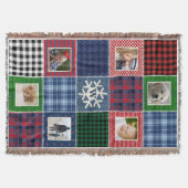 Pset Patchwork Foto en Monogrammed Snowflake Deken (Voorkant)