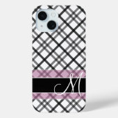 Pset Patroon met monogram - zwart wit roze Case-Mate iPhone Case (Achterkant)