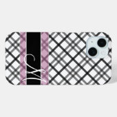 Pset Patroon met monogram - zwart wit roze Case-Mate iPhone Case (Achterkant (horizontaal))