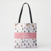 Pset Pattered Kerstbomen Monogram Tote Bag (Voorkant)
