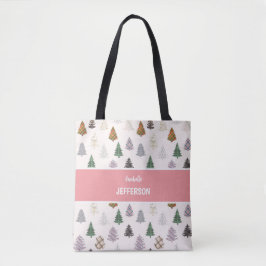 Pset Pattered Kerstbomen Monogram Tote Bag