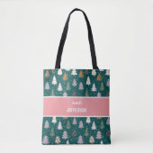 Pset Pattered Kerstbomen Monogram Tote Bag (Voorkant)