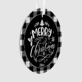 Pset Pattern Merry-kerstfoto Ornament (voorkant)