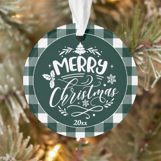 Pset Pattern Merry-kerstfoto Ornament (Boom)