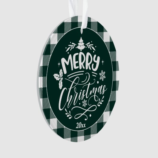 Pset Pattern Merry-kerstfoto Ornament (voorkant)