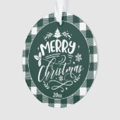Pset Pattern Merry-kerstfoto Ornament (voorkant)