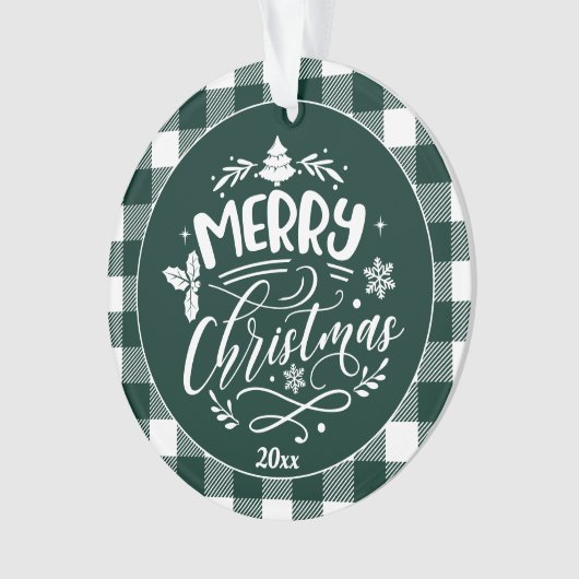 Pset Pattern Merry-kerstfoto Ornament (voorkant)