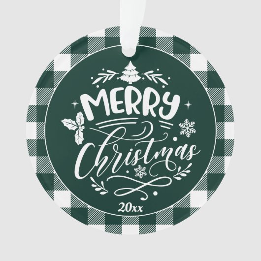 Pset Pattern Merry-kerstfoto Ornament (voorkant)