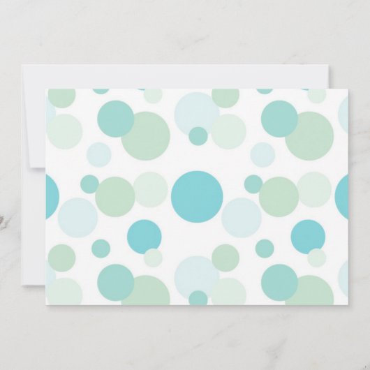 Pset Polka Dot Baby shower Invitation (AA) Kaart (Achterkant)