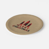 Pset Prettige feestdagen kerstbomen Pset Kraft Papieren Bordje (Gekanteld)