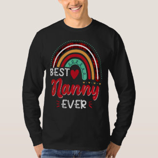 Pset Rainbow Best Nanny Ever Moederdag Womens T-shirt