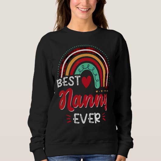 Pset Rainbow Best Nanny Ever Moederdag Womens Trui (Voorkant)