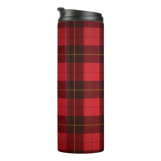 Pset Red Black Check Rustic Elegant Thermosbeker (Geroteerd rechts)