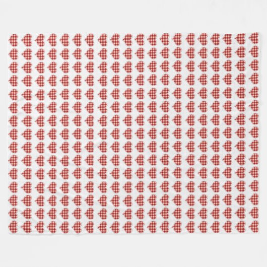 Pset Red Hearts Pattern Dotty Fleece Deken (Voorkant (Horizontaal))