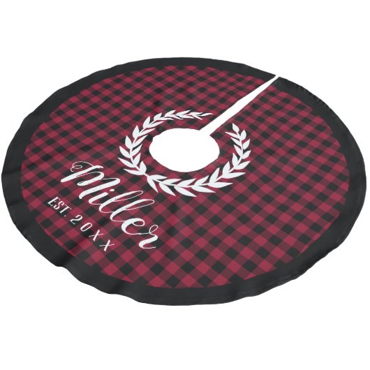 Pset Red Holiday Name + Jaar van Kerstmis Kerstboom Rok (Gekanteld)