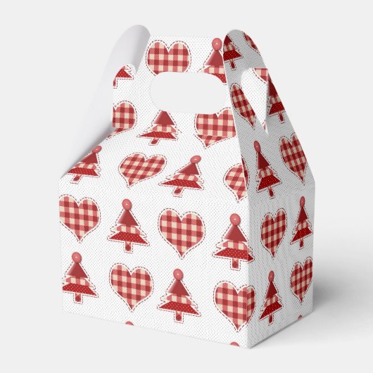 Pset Red Kerstbomen en Hearts Pattern Bedankdoosjes (Achterkant)