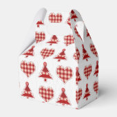 Pset Red Kerstbomen en Hearts Pattern Bedankdoosjes (Voorkant Zijde)