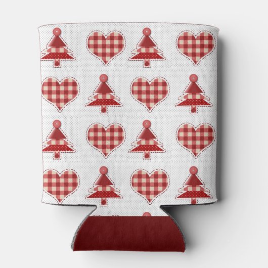 Pset Red Kerstbomen en Hearts Pattern Blikjeskoeler (Achterkant)