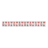 Pset Red Kerstbomen en Hearts Pattern Grosgrain Lint (Voorkant)