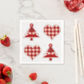 Pset Red Kerstbomen en Hearts Pattern Servet (Insitu)