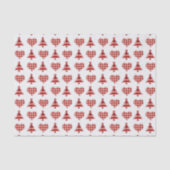 Pset Red Kerstbomen en Hearts Pattern Tissuepapier (Voorkant)