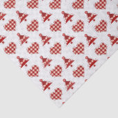 Pset Red Kerstbomen en Hearts Pattern Tissuepapier (Detail)