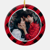 Pset Red Mr & Mrs First Kerstmis Keramisch Ornament (Achterkant)