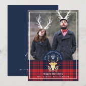 Pset Red Nose Reindeer  Holiday Fotokaart Feestdagenkaart (Voorkant / Achterkant)