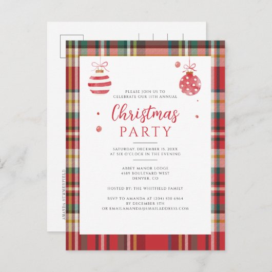 Pset Rustic Annual Corporate Kerstparty Uitnodiging Briefkaart (Voorkant / Achterkant)
