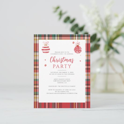 Pset Rustic Annual Corporate Kerstparty Uitnodiging Briefkaart (Staand voorkant)