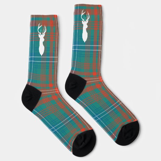 Pset Rustic Clan Wilson Oranje Tartan Sokken (Rechts)