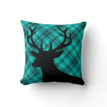 Pset Rustic Deer Head Silhouette | blauwgroen