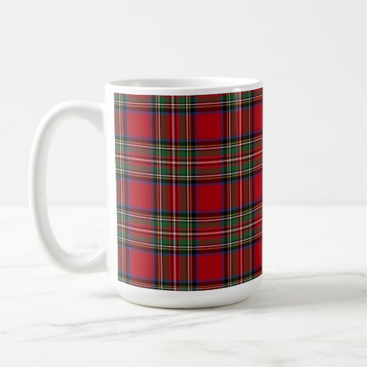 Pset Rustic Red Stewart Birthday Tartan Koffiemok (Links)
