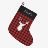 Pset Rustic Script Kerstmis Deer Antlers Grote Kerstsok (Voorkant (Hangend))