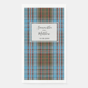 Pset Rustic Script Wedding Tartan Servet