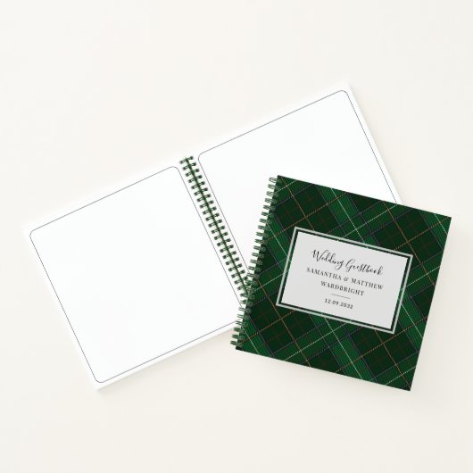 Pset Rustic Tartan Wedding Guest Book Notitieboek (Binnen)
