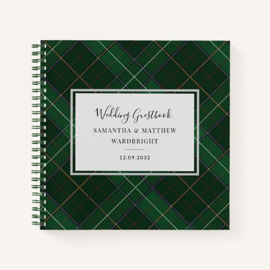 Pset Rustic Tartan Wedding Guest Book Notitieboek (Voorkant)