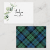 Pset Rustic Wedding Tartan Eucalyptus Bedankt Notitiekaartje (Voorkant / Achterkant)