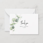 Pset Rustic Wedding Tartan Eucalyptus Bedankt Notitiekaartje (Voorkant)