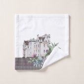 Pset Scottish Castle met vogels en bloemen Bad Handdoek (Wasdoekje)