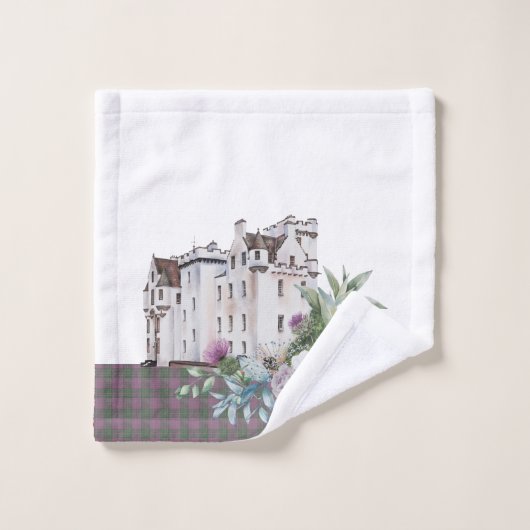Pset Scottish Castle met vogels en bloemen Bad Handdoek (Wasdoekje)