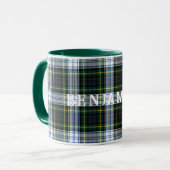 Pset Scottish Clan Gordon Green White Tartan Mok (Voorkant links)