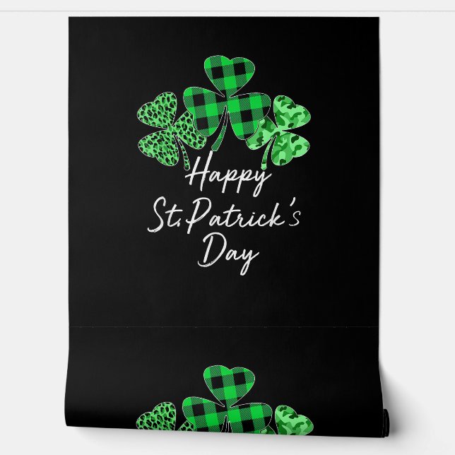 Pset Shamrock Leopard Camouflage Happy St Patrick Behang (Afrollen)