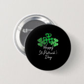 Pset Shamrock Leopard Camouflage Happy St Patrick Ronde Button 5,7 Cm (Voorkant /achterkant)