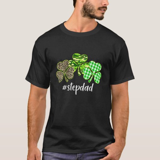 Pset Shamrock Stepdad Leopard Camouflage Patrick' T-shirt (Voorkant)