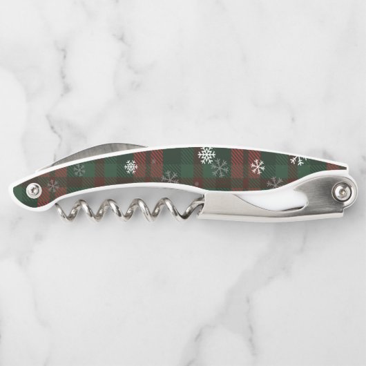 Pset Snowflakes Merry kerst Klassieke Kurkentrekker (Achterkant)