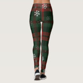 Pset Snowflakes Rustic Winter Kerstmis Leggings (Achterkant)