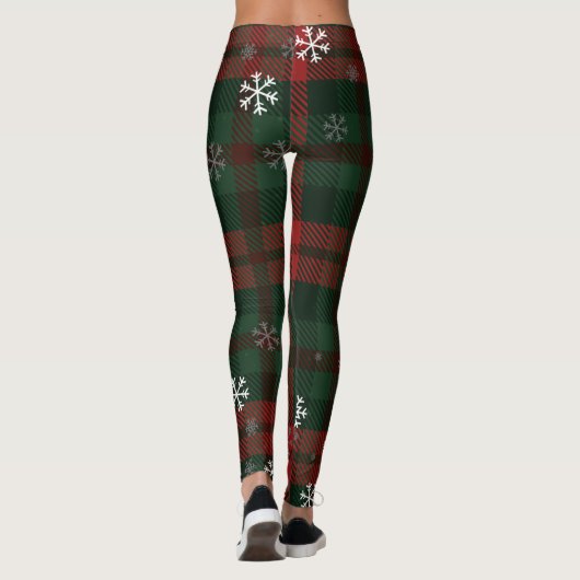 Pset Snowflakes Rustic Winter Kerstmis Leggings (Achterkant)