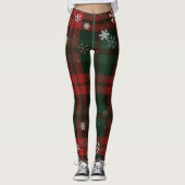 Pset Snowflakes Rustic Winter Kerstmis Leggings (Voorkant)