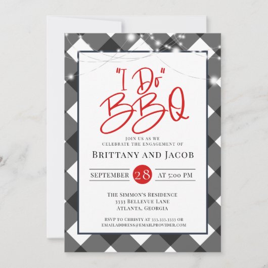 Pset String Lights I Do BBQ Verloving Kaart (Voorkant)
